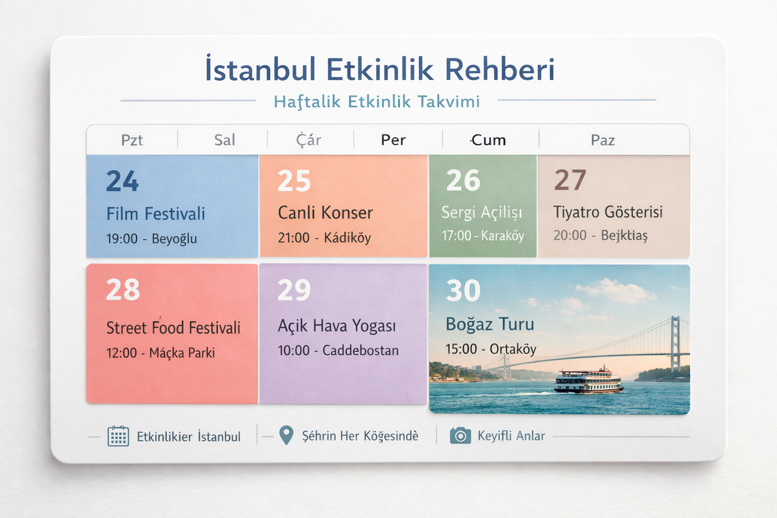 Bu hafta etkinlik fikirleri